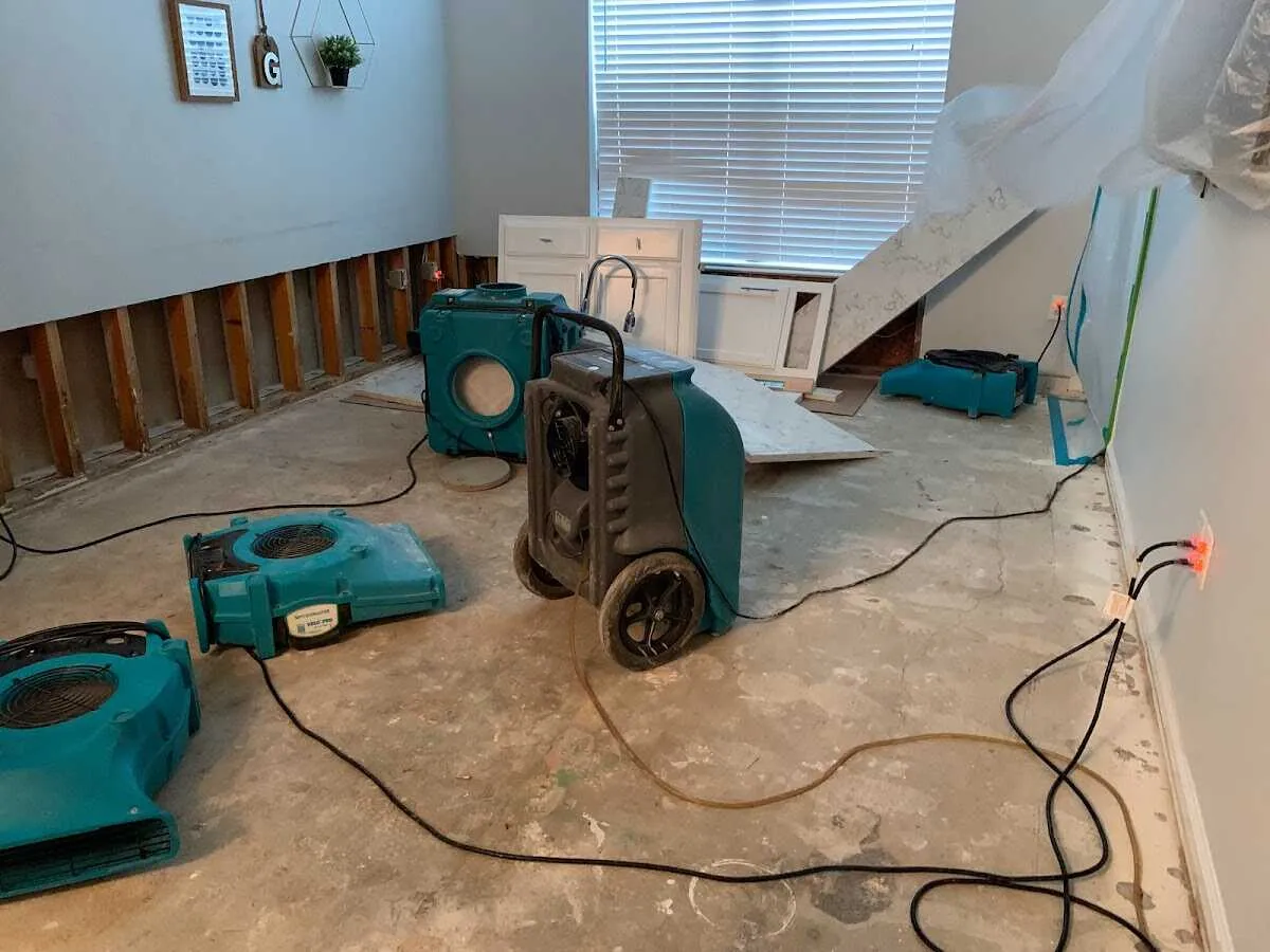 Dehumidifier in flood-cut room for Water Extraction & Removal in Eastlake